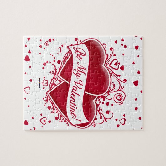 Puzzle Sois Ma Saint-Valentin ! Cœurs rouges (Horizontal)