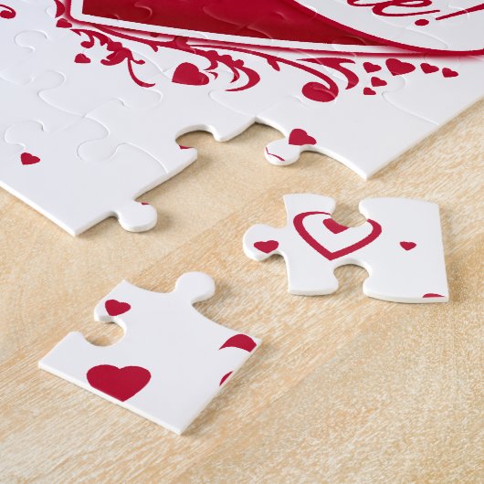 Puzzle Sois Ma Saint-Valentin ! Cœurs rouges (Côté)