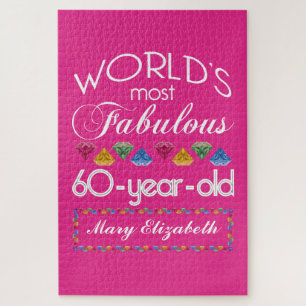 Puzzle soixantième Anniversaire la plupart de rose color