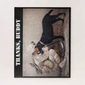 Puzzle Soldat en équipement de combat et chien militaire (Vertical)