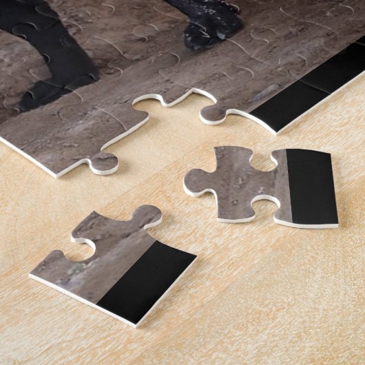 Puzzle Soldat en équipement de combat et chien militaire (Côté)