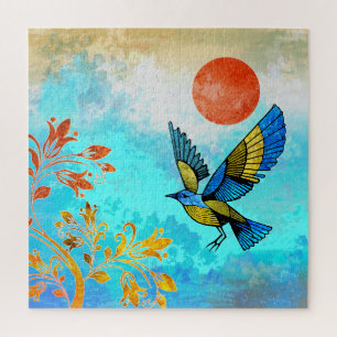 Puzzle Soleil de l'arbre d'oiseaux