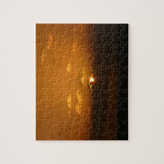 Puzzle Soleil Derrière les nuages I Orange Sunset Photo (Vertical)