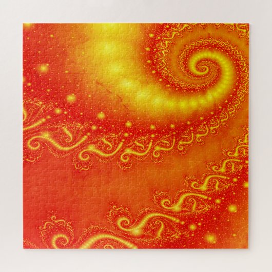 Puzzle Soleil Orange Holographique Fractale Abstraite Spi (Horizontal)