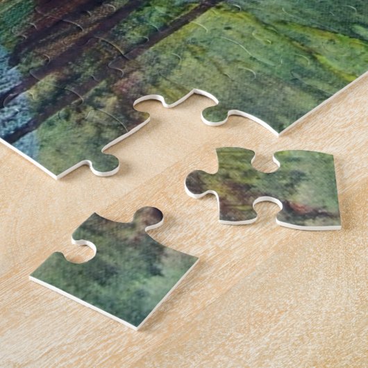 Puzzle Soleil orange - Peinture Abstraite (Côté)