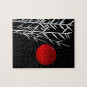 Puzzle Soleil rouge noir blanc zen (Horizontal)