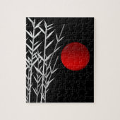 Puzzle Soleil rouge noir blanc zen (Vertical)