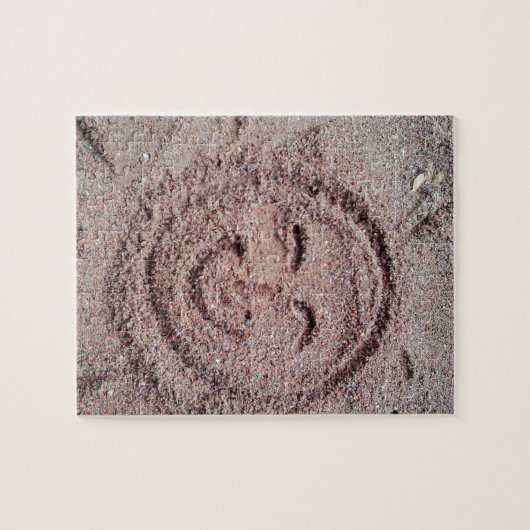 Puzzle Soleil souriant, Emoticon de sable, Emoji d'été (Horizontal)