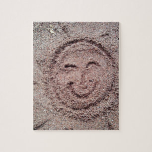 Puzzle Soleil souriant, Emoticon de sable, Emoji d'été