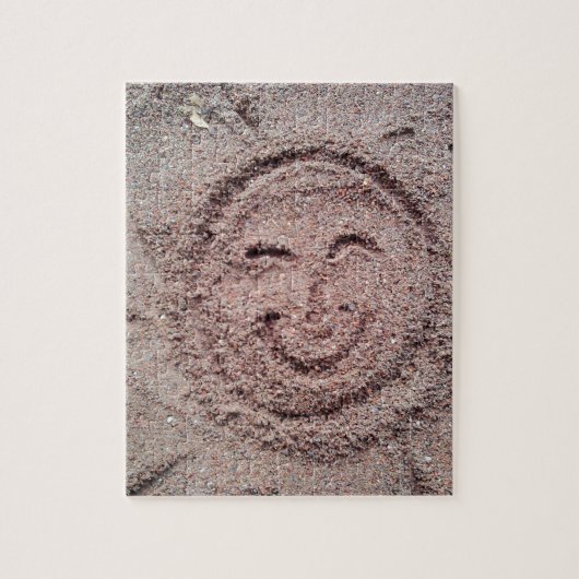 Puzzle Soleil souriant, Emoticon de sable, Emoji d'été (Vertical)