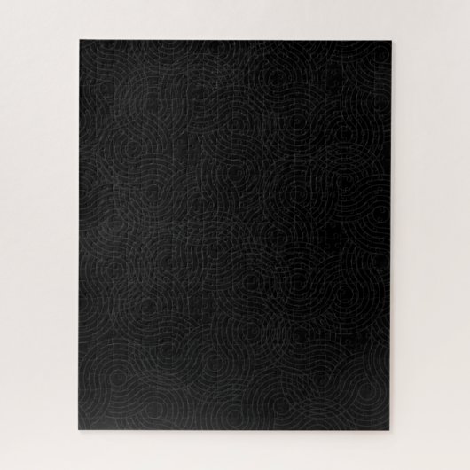 Puzzle Solid Black with Dark Grey Geometric (Vertical)