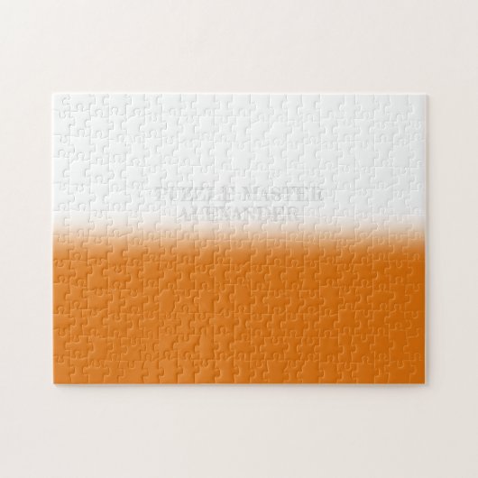Puzzle Solid Orange and White Secret Message Personalized (Horizontal)