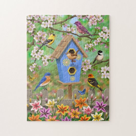 Puzzle Songbirds Lily Garden Birdhouse (Vertical)