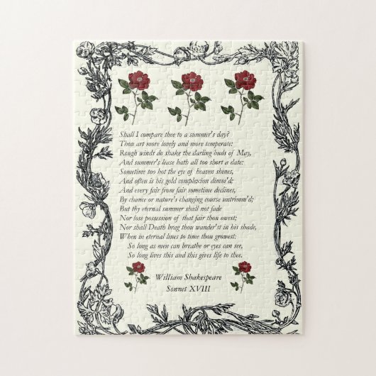 Puzzle Sonnet # 18 par William Shakespeare (Vertical)