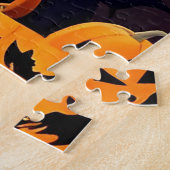 Puzzle Sorcier adorable dans un décor d'Halloween avec de (Côté)