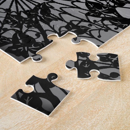 Puzzle Sorcière, Chat, Chauve-souris et Citrouille, Bonne (Côté)