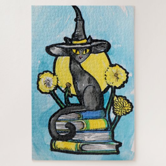 Puzzle Sorcière Chat Livresque (Vertical)