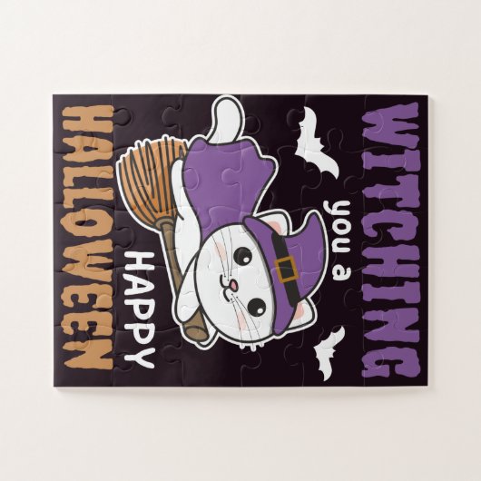 Puzzle Sorcière Chat Vous Sorcière Un Joyeux Halloween J (Horizontal)