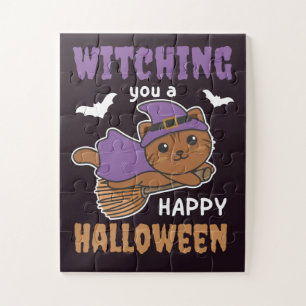 Puzzle Sorcière Chat Vous Sorcière Un Joyeux Halloween J