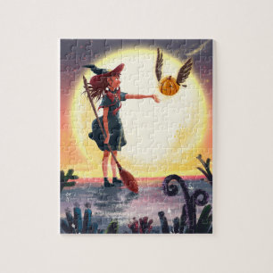 Puzzle Sorcière Contrôler Un Joli Imaginaire Citrouille V