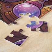Puzzle Sorcière de dessin animé faisant une potion d'amou (Côté)