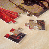 Puzzle Sorcière de Halloween et chat noir (Côté)
