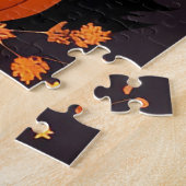 Puzzle Sorcière d'Halloween avec citrouilles (Côté)