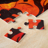 Puzzle Sorcière d'Halloween avec un chat noir (Côté)