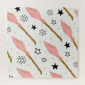 Puzzle Sorcière école Motif de doodle magique (Horizontal)