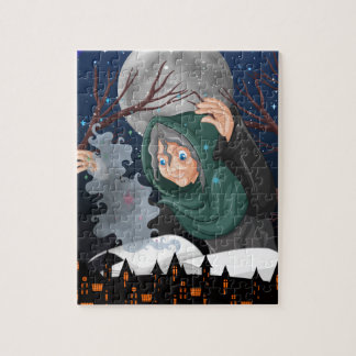 Puzzle Sorcière effrayante & Maison hantée Halloween🌙