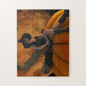 Puzzle Sorcière et chat sur Citrouille géant (Vertical)