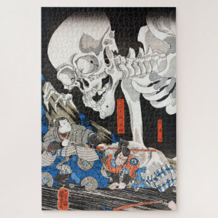 Puzzle Sorcière et Spectre de squelette, Utagawa Kuniyosh