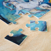 PUZZLE SOUCHES AVEC CHAT NOIR EN TURQUOISE BLEUE (Côté)