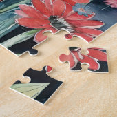 Puzzle Soucoupes à chasse en lunettes et fleurs rouges Ma (Côté)