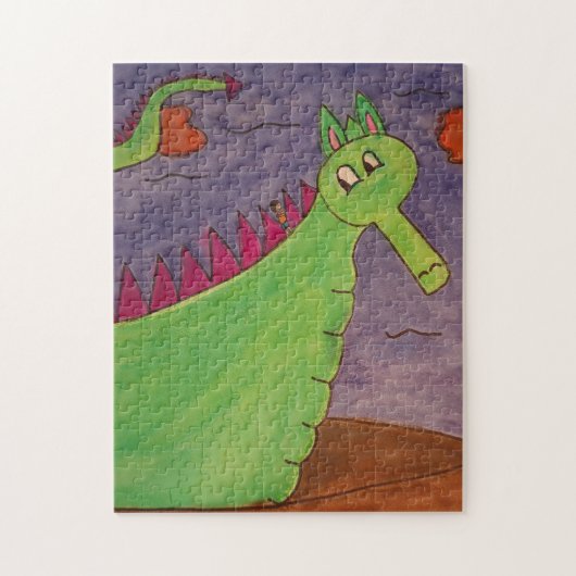 Puzzle Soufflent le dragon magique - aquarelles (Vertical)