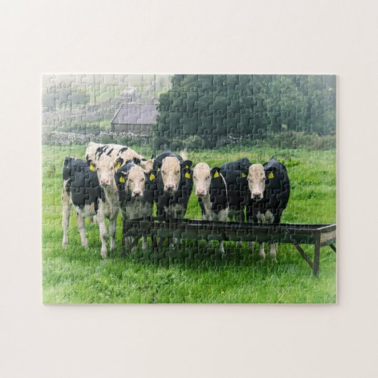Puzzle Souriez s'il vous plaît ! Vaches mignonnes (Horizontal)