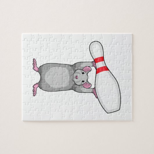 Puzzle Souris à Bowling avec épingle de Bowling (Horizontal)
