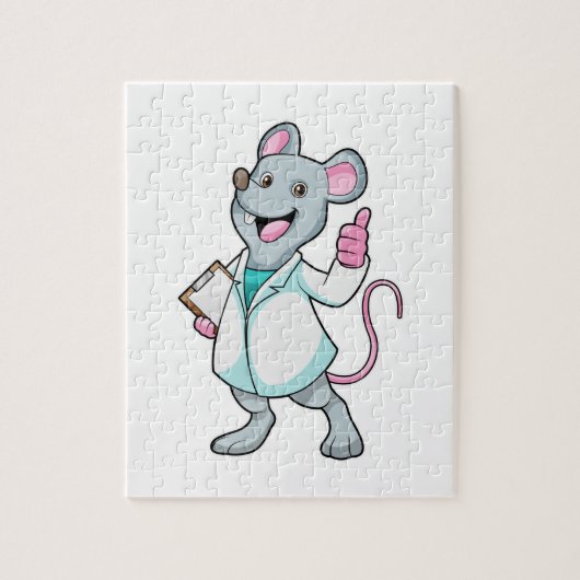 Puzzle Souris comme docteur avec manteau de docteur (Vertical)