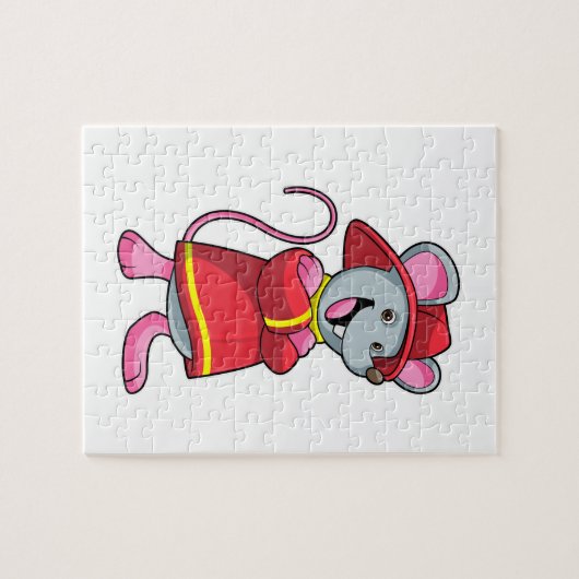 Puzzle Souris comme pompier avec casque (Horizontal)