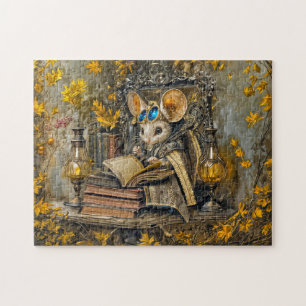Puzzle Souris de lecture steampunk