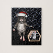 Puzzle Souris drôle du Père Noël (Vertical)