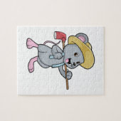 Puzzle Souris en fermier avec Ax et Casquette (Horizontal)