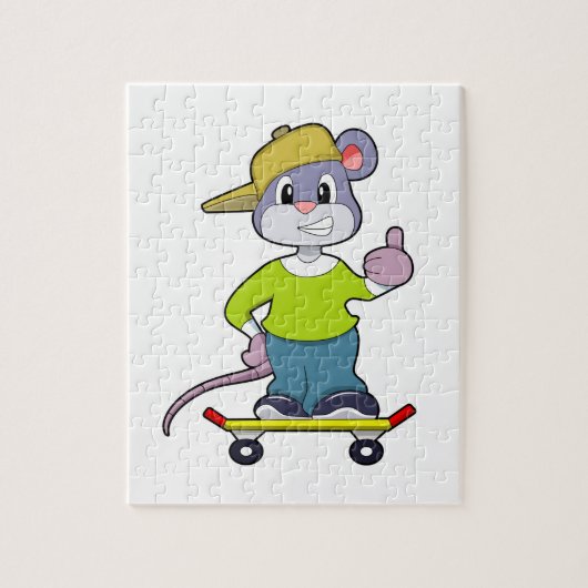 Puzzle Souris en skate avec skateboard (Vertical)