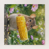 Puzzle Souris mangeant du maïs en épi (Horizontal)