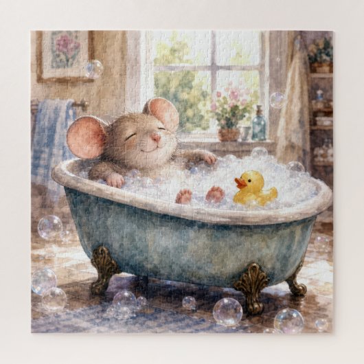 Puzzle Souris prenant un bain moussant (Vertical)