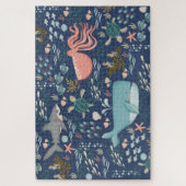 Puzzle Sous la mer Aquarelle Océan Animaux Art (Vertical)