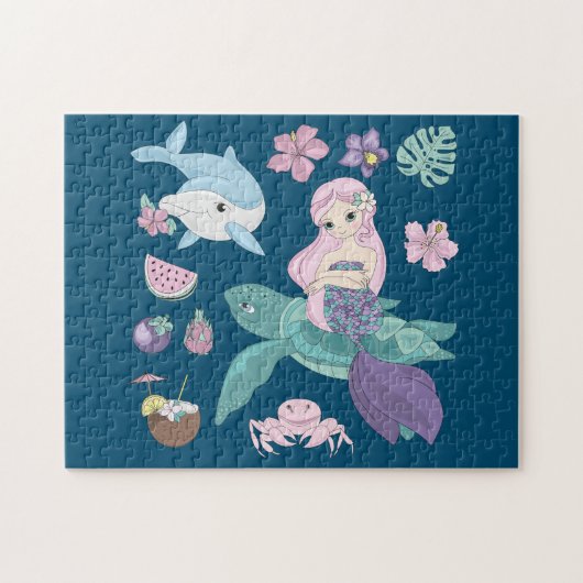 Puzzle "sous la mer" pour les filles. (Horizontal)