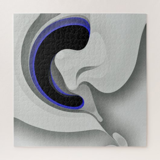 Puzzle Sous le bleu : gris Abstrait, noir et bleu (Vertical)