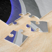 Puzzle Sous le bleu : gris Abstrait, noir et bleu (Côté)