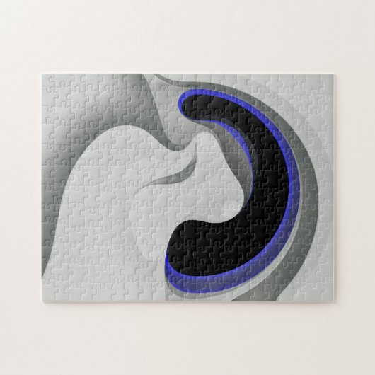 Puzzle Sous le bleu : gris Abstrait, noir et bleu (Horizontal)